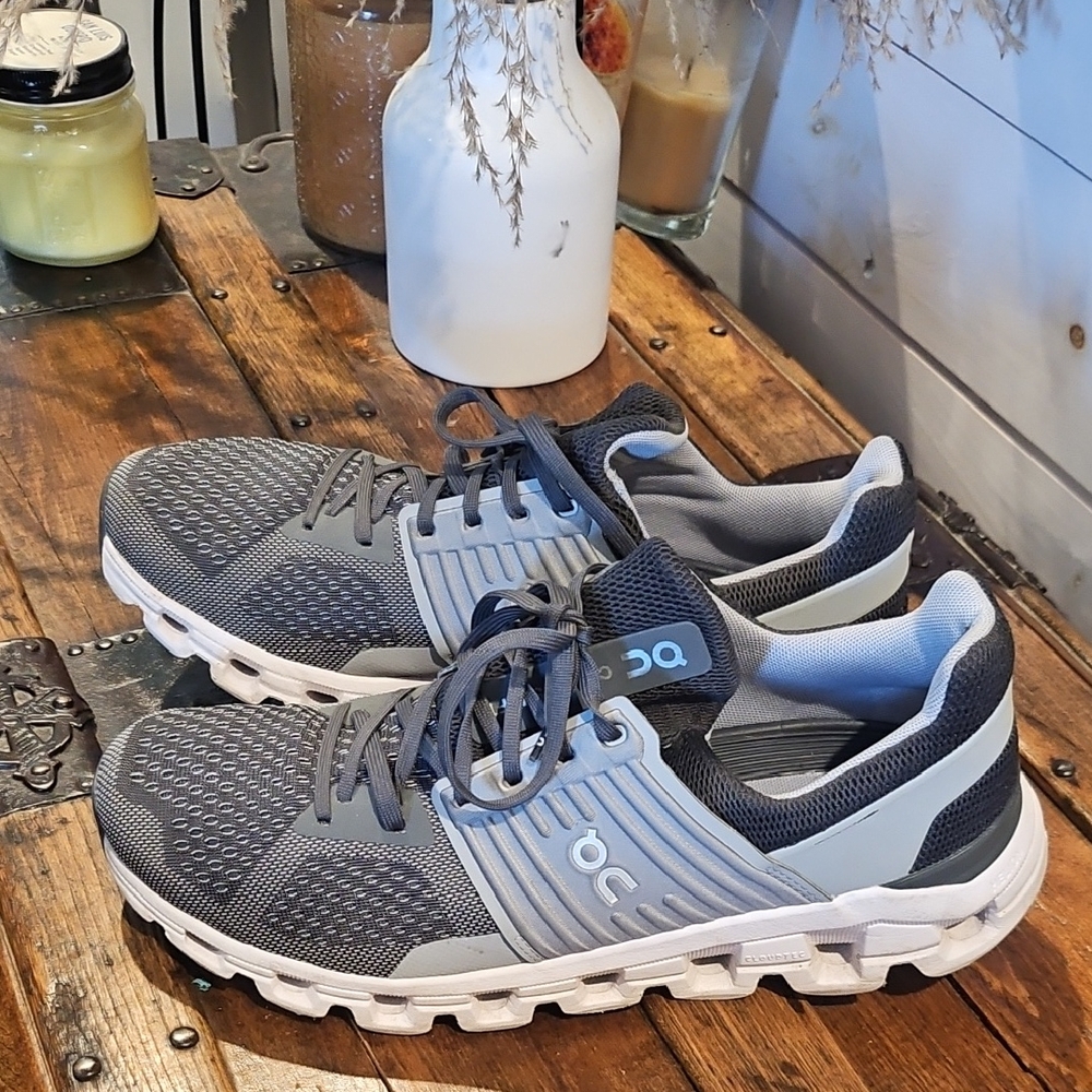 On Running Men's Blue and Gray Athletic Shoes